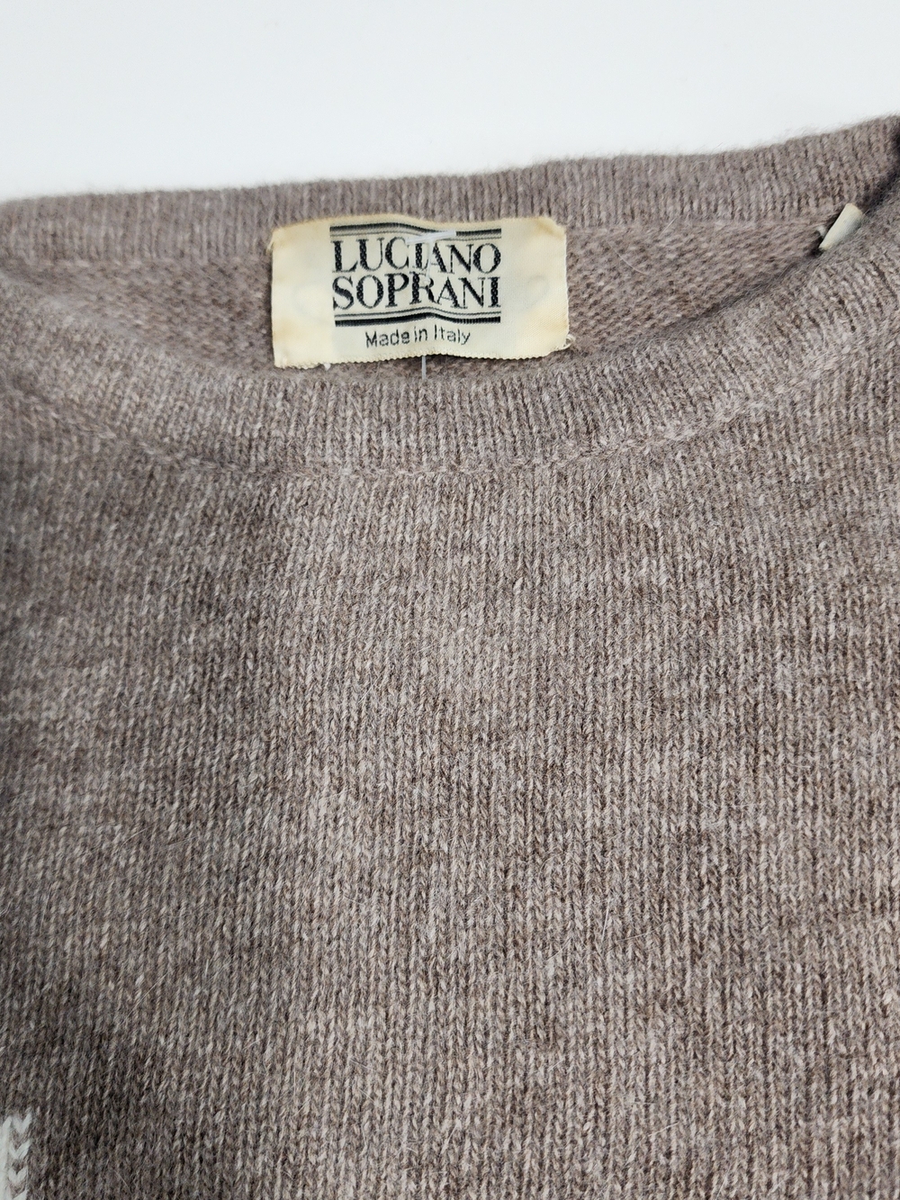 Vintage Luciano Soprani Wool Blend Geometric Sweater Made in Italy Size 42 - Picture 11 of 14
